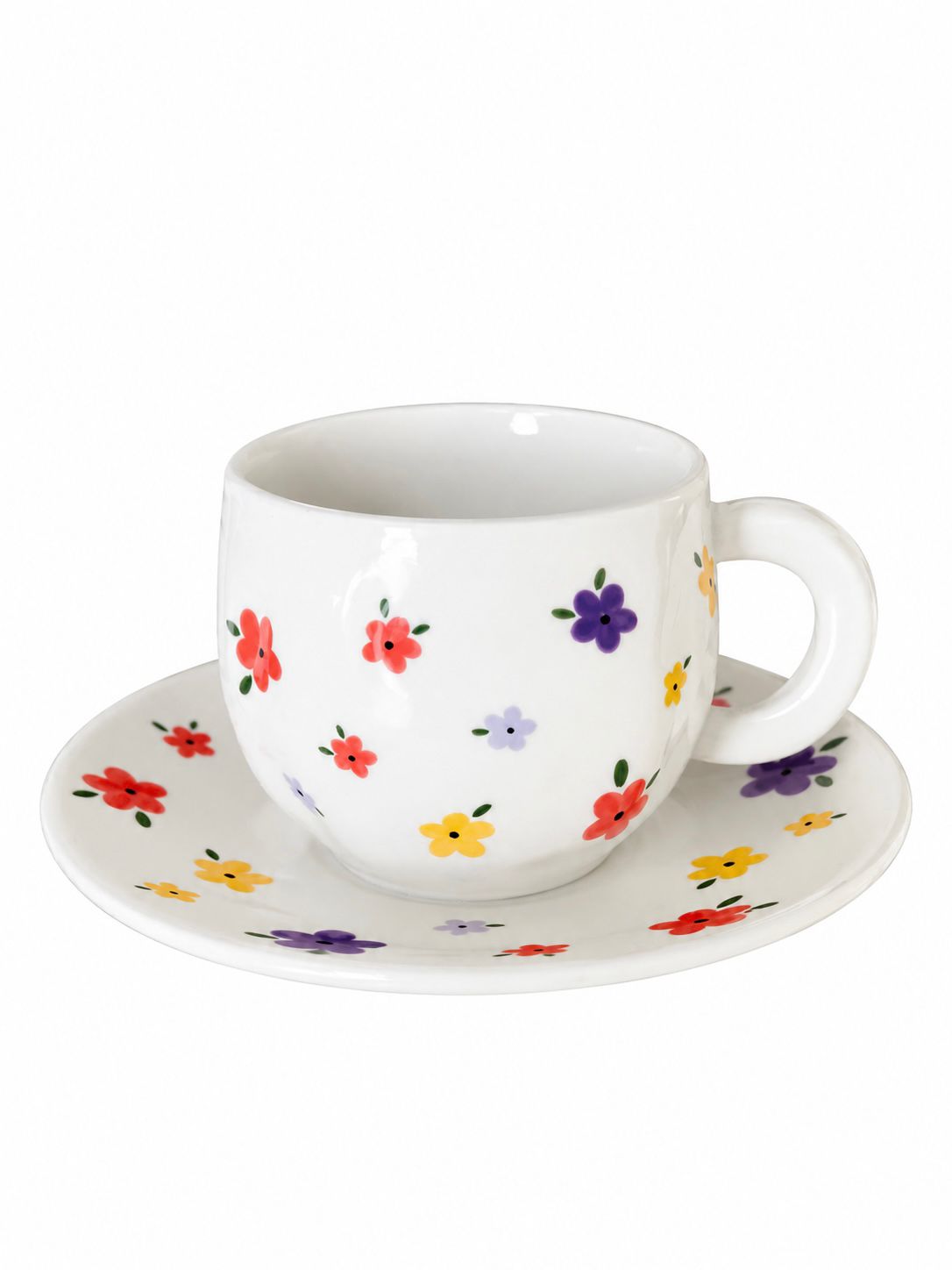 Floral Coffee Cup & Saucer - Set of 6