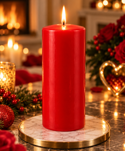 Tall Candle - styled holiday setting