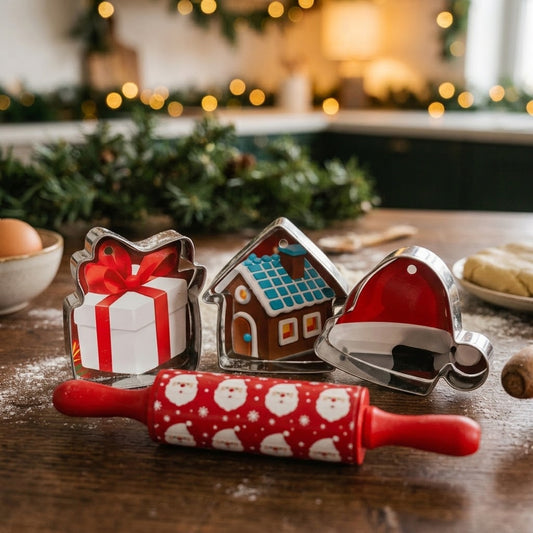 Red KITCHEN 4-Piece Christmas Baking Set