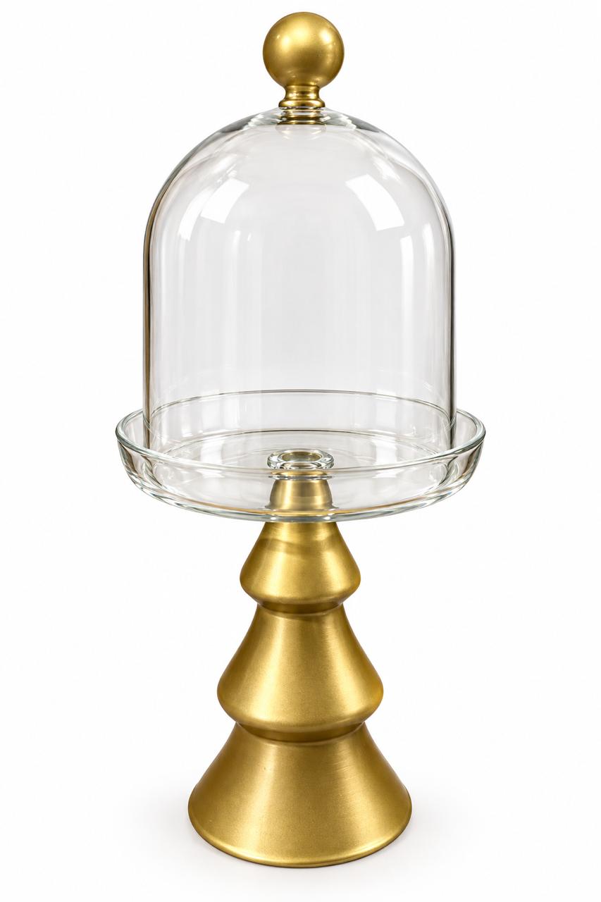 Tree-Base Glass Bonbonniere – Gold on white background