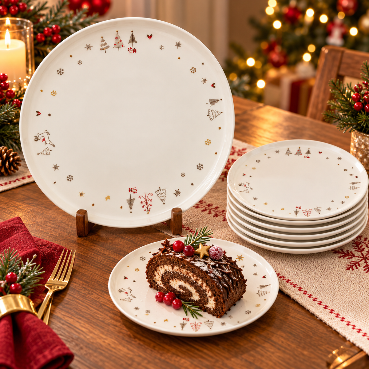 1 Main & 6 Dessert Plates