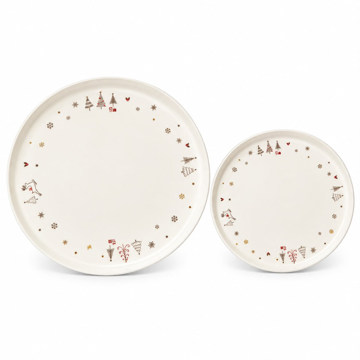 1 Main & 6 Dessert Plates on white background