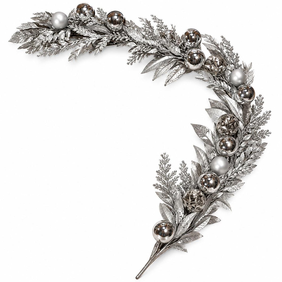 Silver Garland on white background